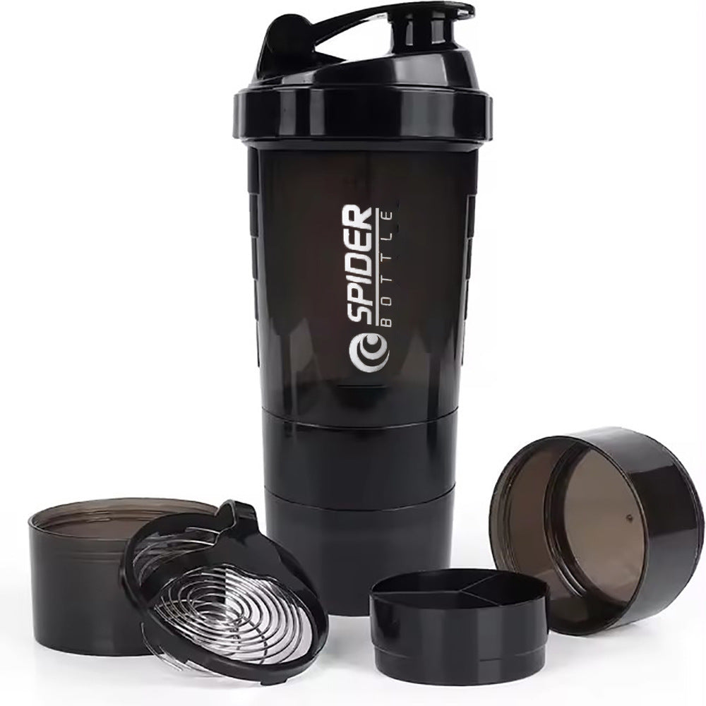 Large capacity protein powder shaking cup 550ml portable sports and fitness water cup with scale