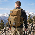 45L Large Capacity Tactical Fishing Backpack Angling Rucksack with Dual Water Bottle Cup Holders Outdoor Camping Fishing Tackle Storage Backpack for Sea Fishing Bank Fishing Hiking Trekking Travel Sports EDC Daily Carry Outdoor Fisherman Gear Bag