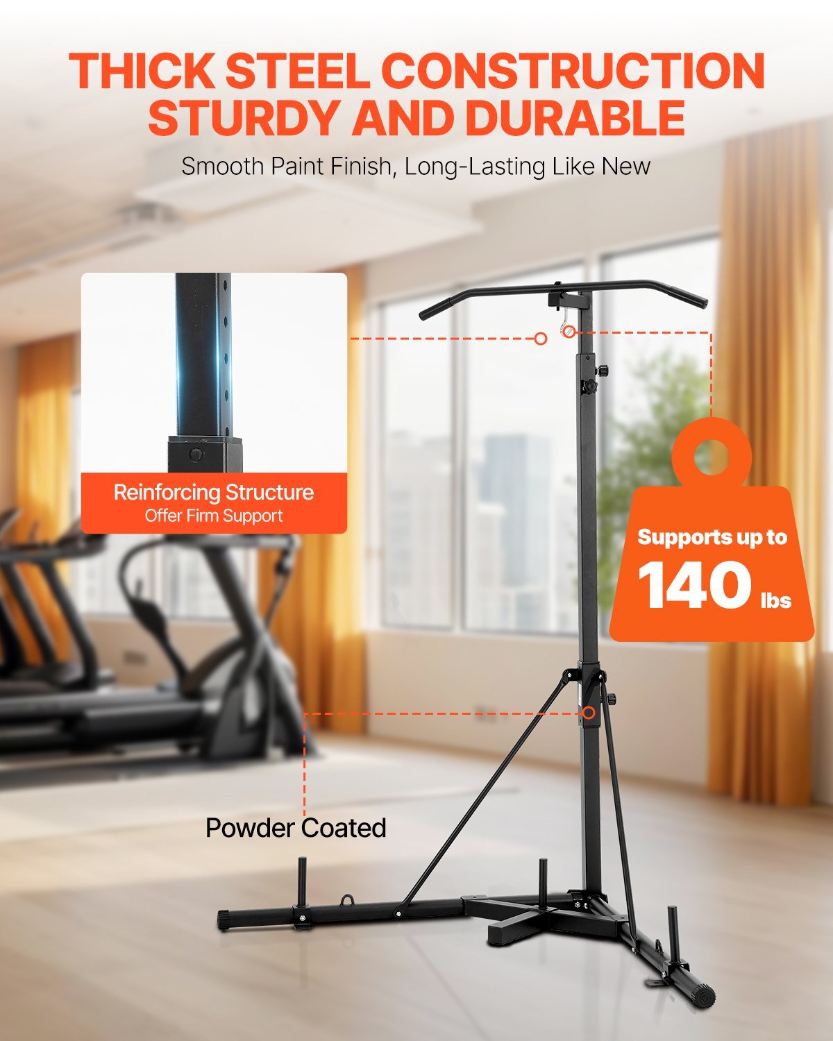 2 in 1 Punching Bag Stand, Steel Heavy Duty Workout Equipment, - IronWear Co.