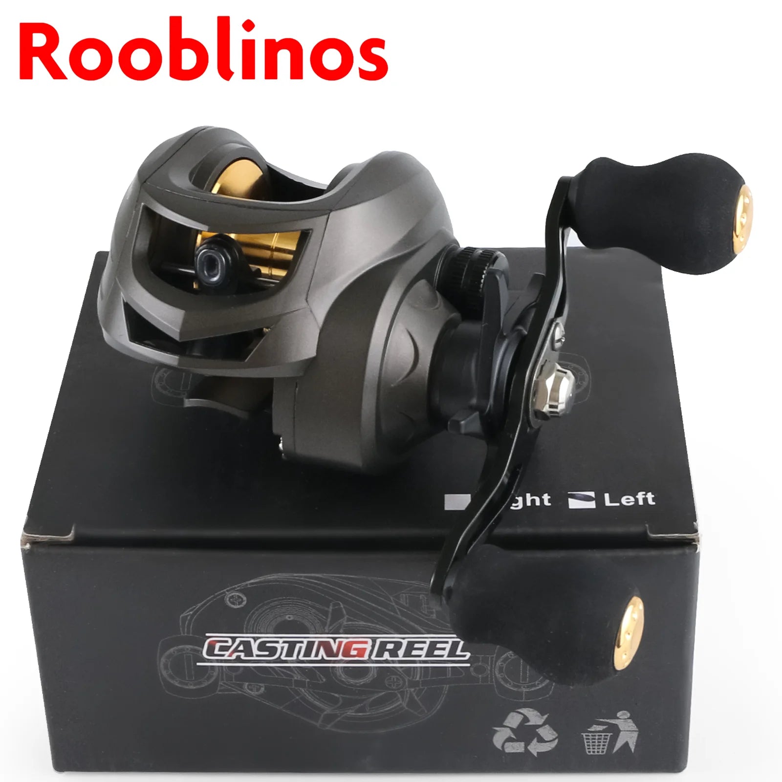 Rooblinos AK Series,7.2:1 Gear Ratio,2+1 Ball Bearing,18LB Max Drag,Baitcasting Reel,For Freshwater Saltwater