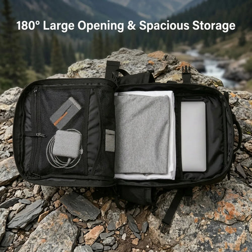 45L Large Capacity Tactical Fishing Backpack Angling Rucksack with Dual Water Bottle Cup Holders Outdoor Camping Fishing Tackle Storage Backpack for Sea Fishing Bank Fishing Hiking Trekking Travel Sports EDC Daily Carry Outdoor Fisherman Gear Bag