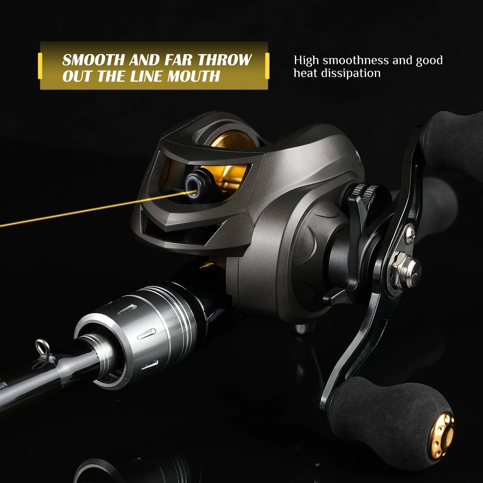 Rooblinos AK Series,7.2:1 Gear Ratio,2+1 Ball Bearing,18LB Max Drag,Baitcasting Reel,For Freshwater Saltwater