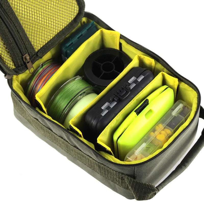 Fishing Tackle Bag Waterproof Fishing Bag Portable Fishing Reel Gear Bag with 3 Adjustable Dividers for Spinning Baitcasting