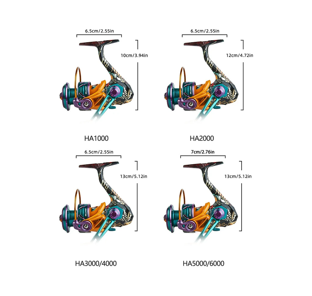 BILLINGS HA Spinning Reel, 22LB Max Drag,5.2:1 Gear Ratio,Metal Spool,CNC Rocker,Spinning Fishing Reel For Fresh Salt Water
