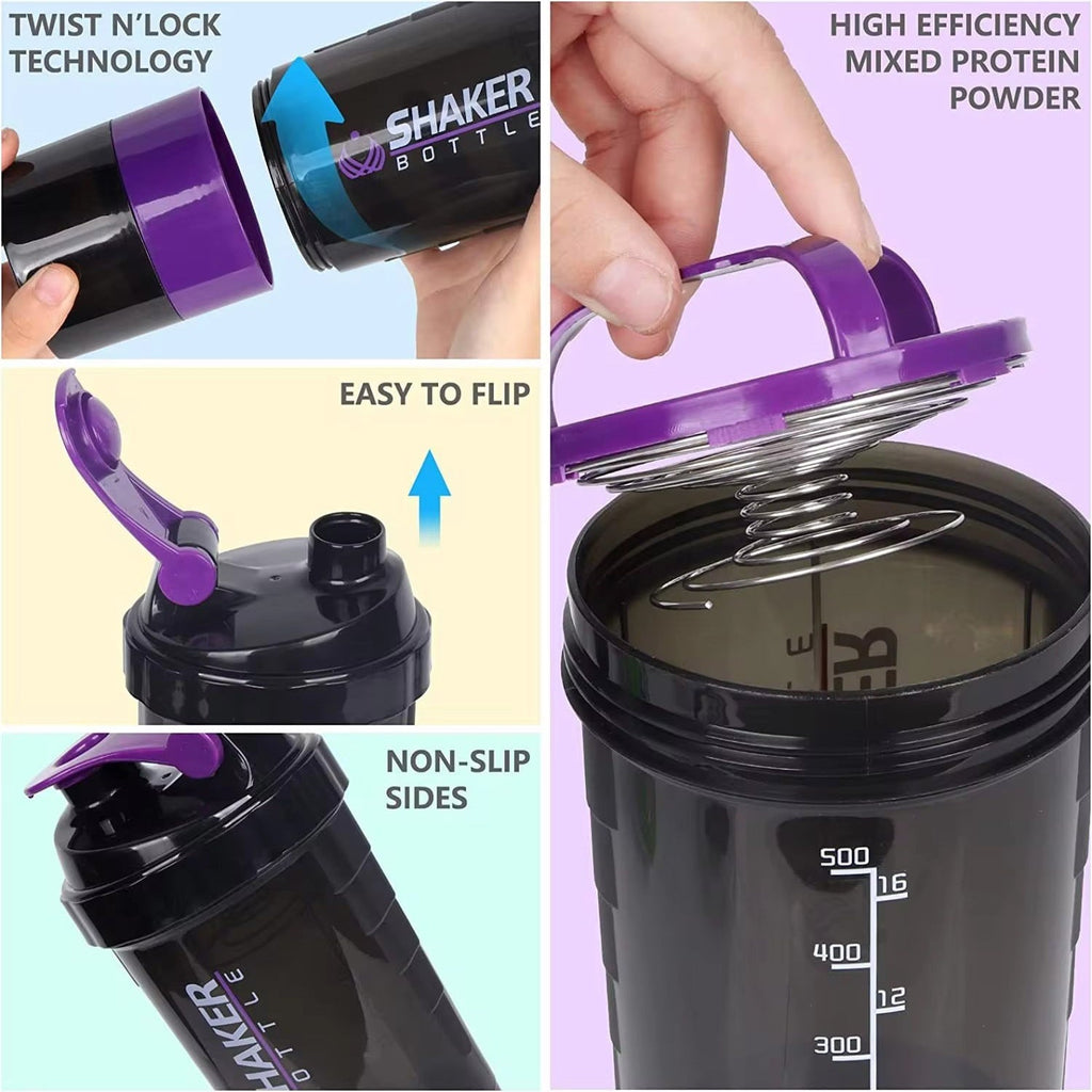 Large capacity protein powder shaking cup 550ml portable sports and fitness water cup with scale - IronWear Co.