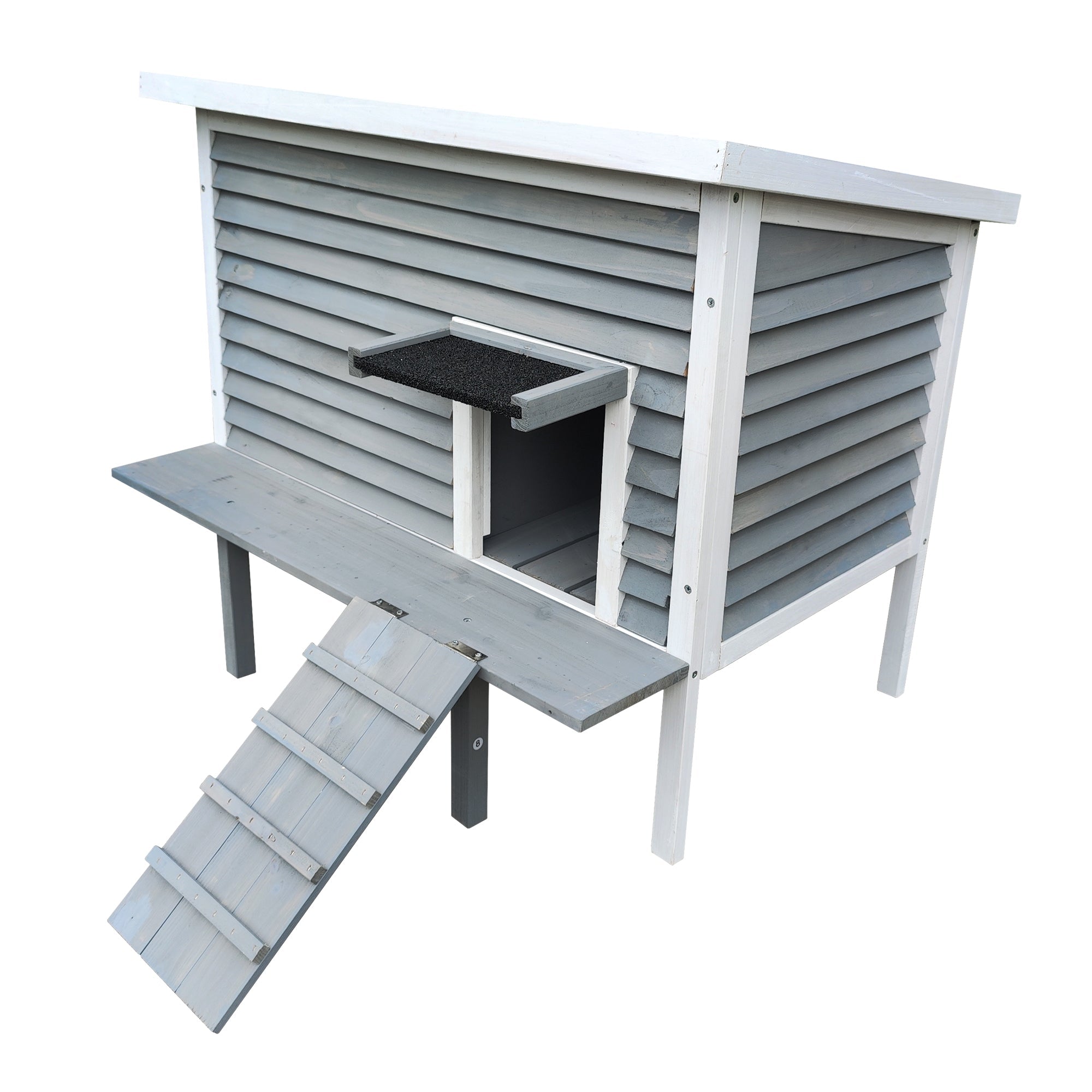 Outdoor Breathable Cat House for Outside Cats,Cat Shelter for Feral Cats with Escape Door,Porch Deck - IronWear Co.