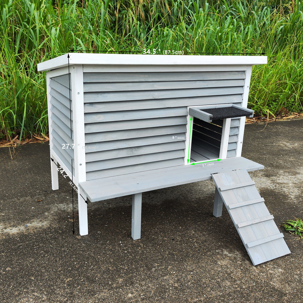 Outdoor Breathable Cat House for Outside Cats,Cat Shelter for Feral Cats with Escape Door,Porch Deck - IronWear Co.