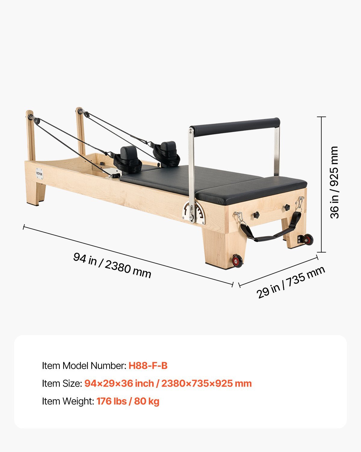 Pilates Reformer Machine, Wooden Pilates Workout Equipment for Home - IronWear Co.