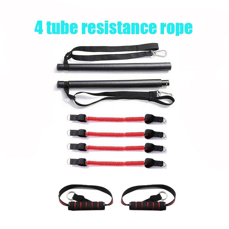 Resistance Band Pilates Stick Gym Exercise Muscle Power Tension Bar With Fitness Stick Home Body Work Out Fitness Pull Rope - IronWear Co.