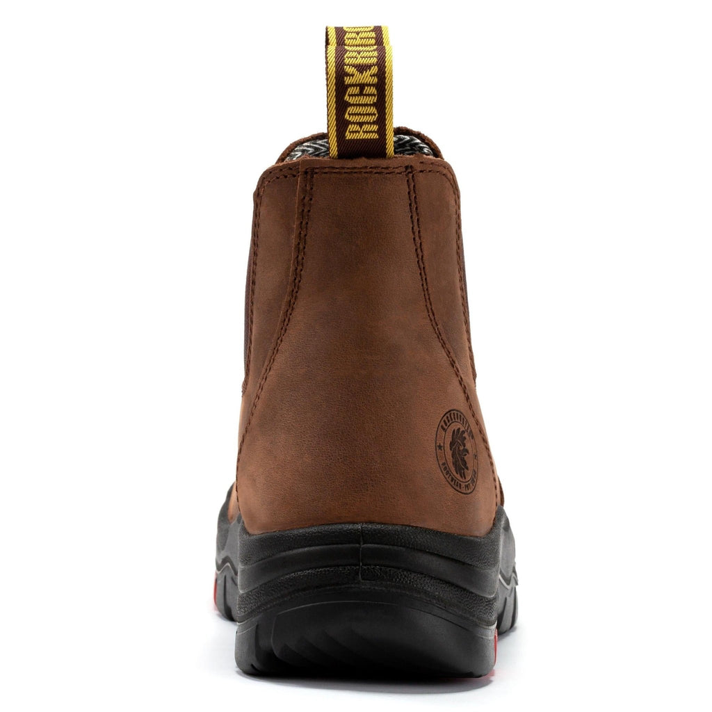 ROCKROOSTER Lumen Brown 6 inch Pull-on Leather Work Boots AK224 - IronWear Co.
