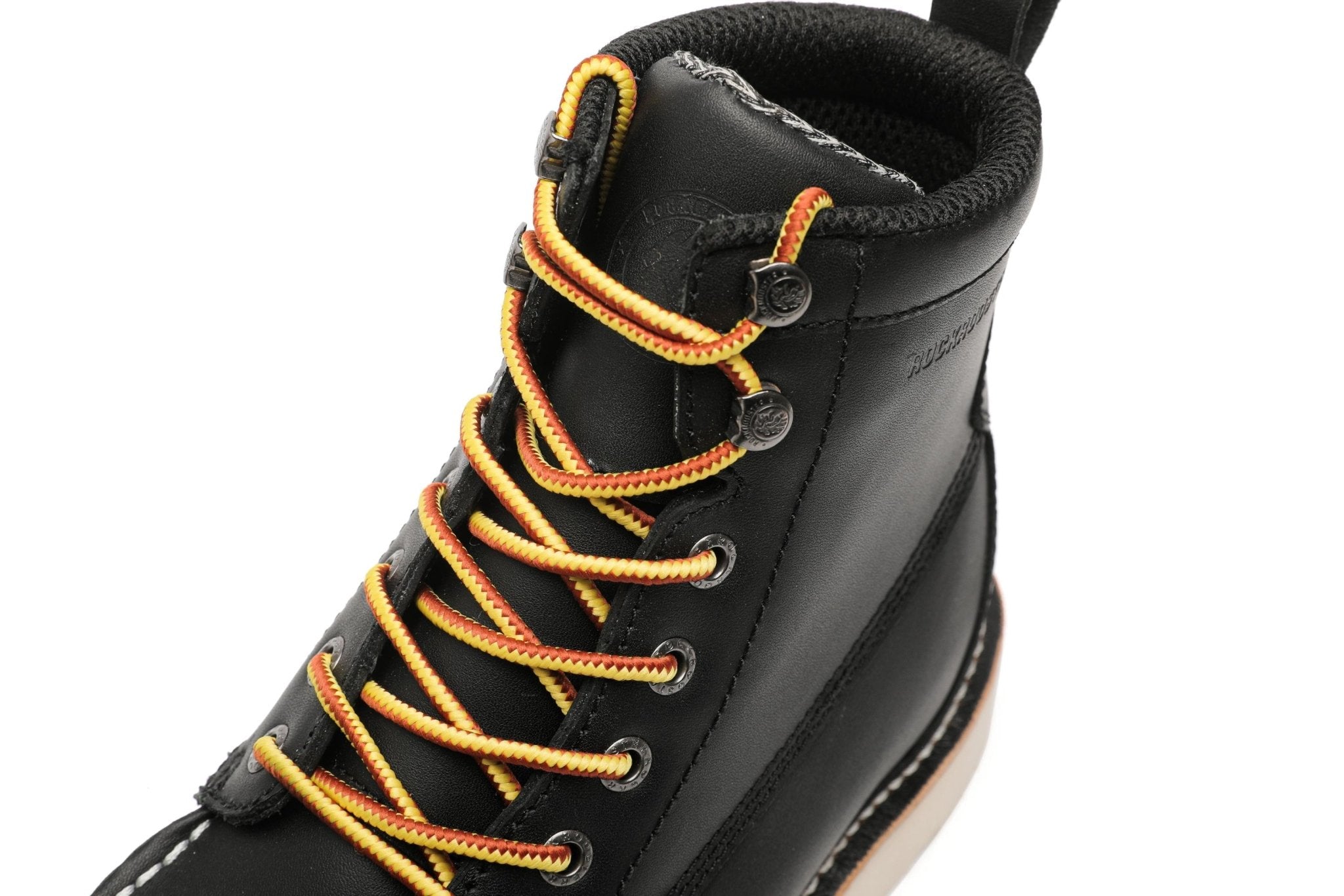 ROCKROOSTER Trinidad Men's 6 inch Black Steel Toe Wedge Work Boots - IronWear Co.