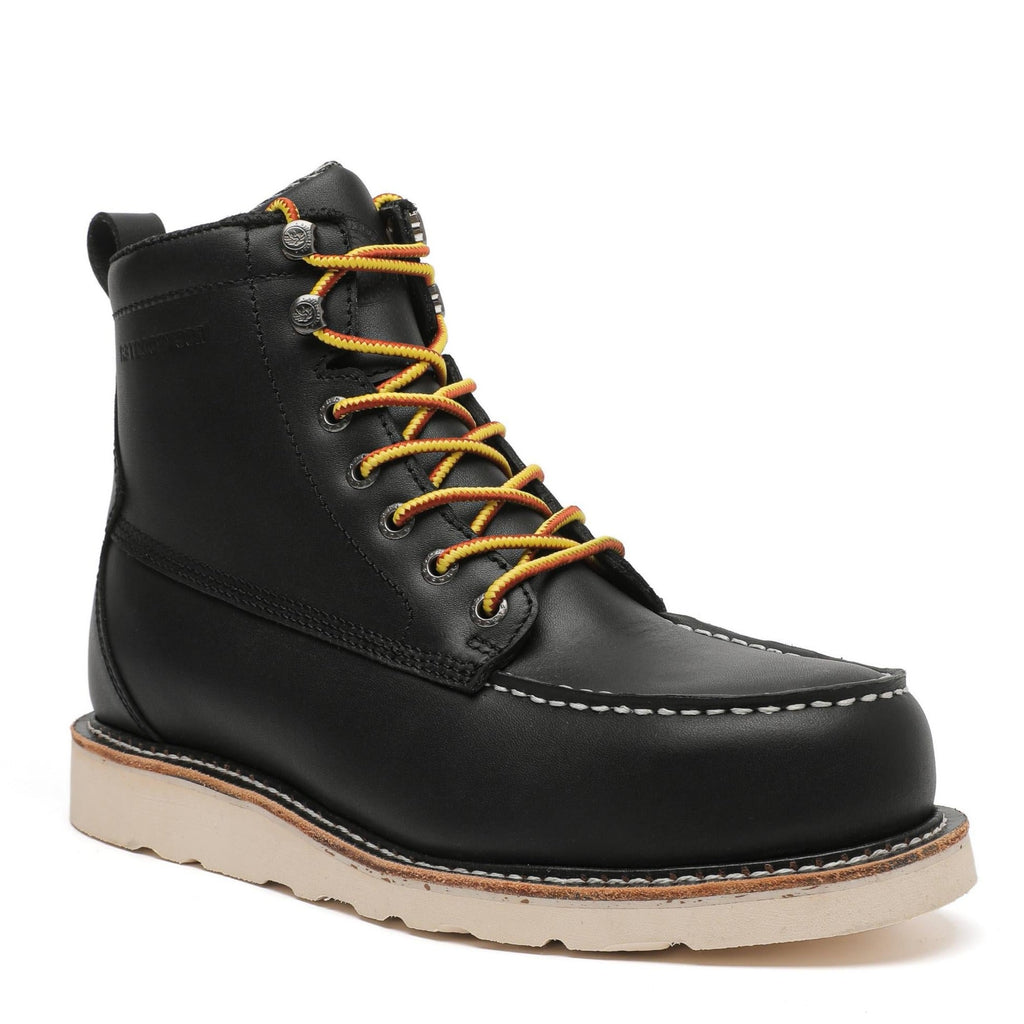 ROCKROOSTER Trinidad Men's 6 inch Black Steel Toe Wedge Work Boots - IronWear Co.
