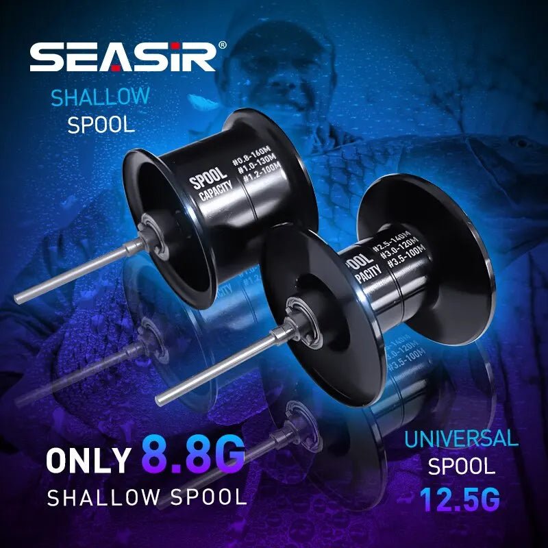SEASIR Cast-X Baitcasting Reel 7.3:1 HS Gear Ratio Aluminum Double Spool Carbon Grip Metal BFS Micro Fresh Seawater Fishing Coil - IronWear Co.