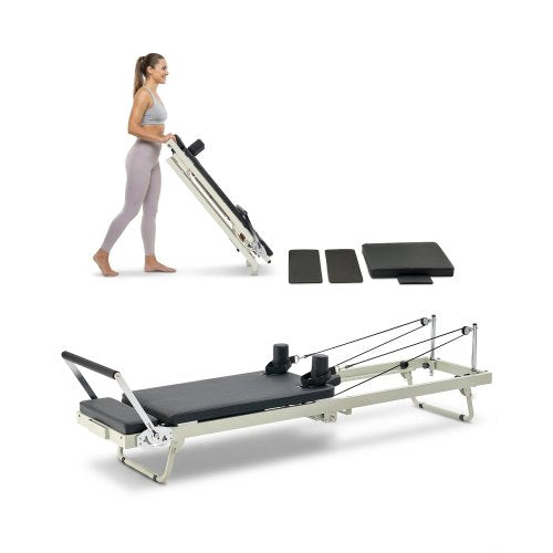 Foldable Pilates Reformer, Pilates Workout Machine for Home Gym Studio