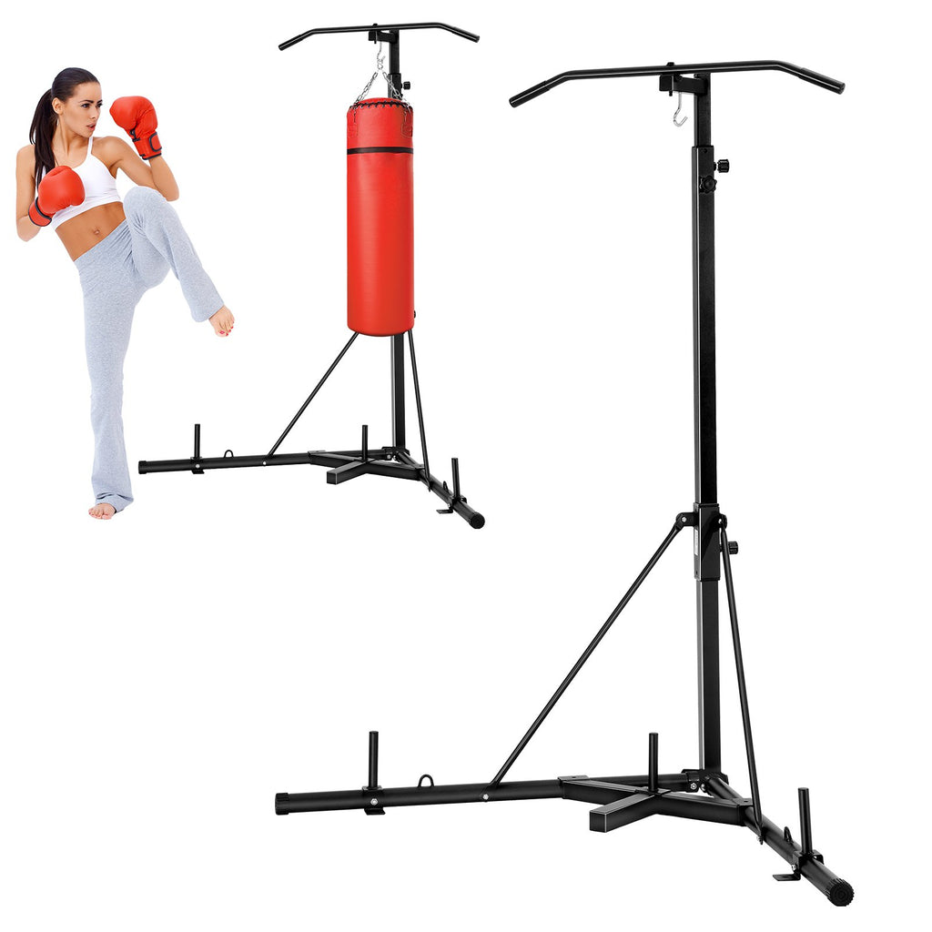 2 in 1 Punching Bag Stand, Steel Heavy Duty Workout Equipment,