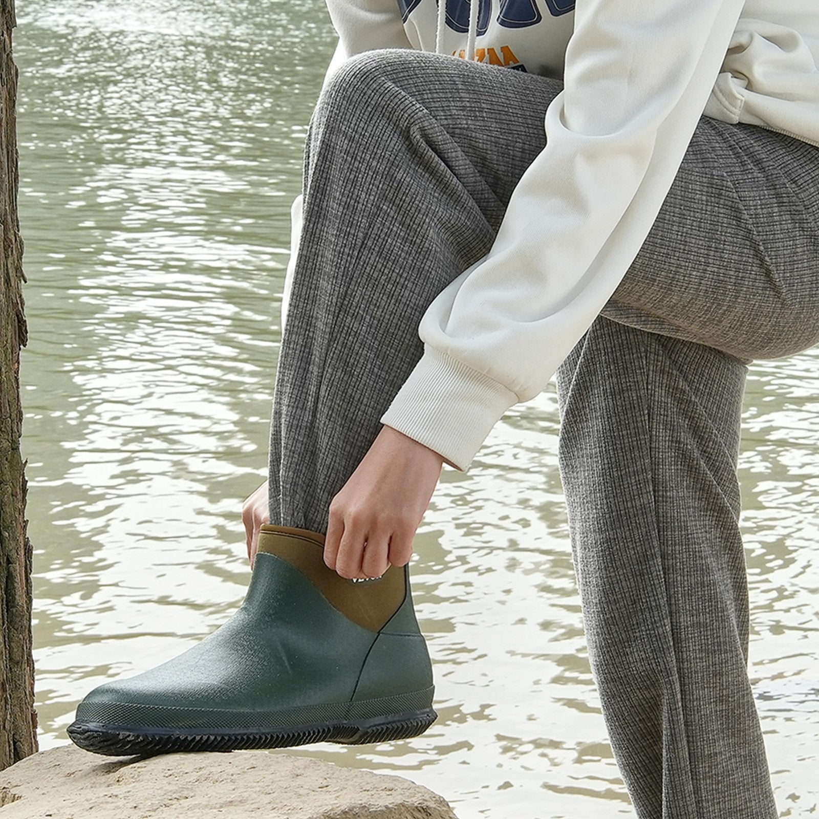Women's Deck Boots, Waterproof Fishing Rain Boots, Anti-Slip Ankle - IronWear Co.
